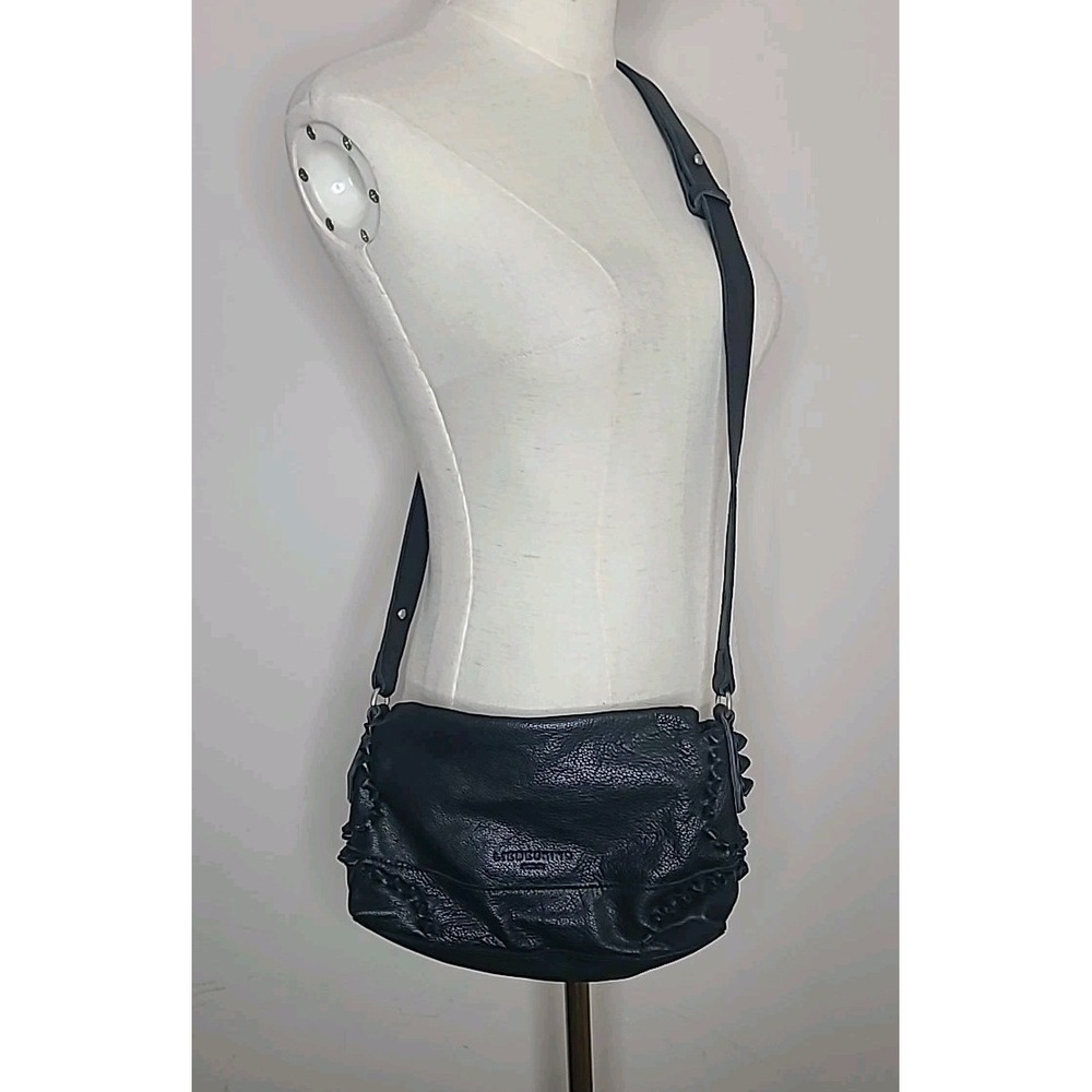 Liebeskind Berlin‎ Women Black Soft Pebbled Leather Embellished  Crossbody Purse